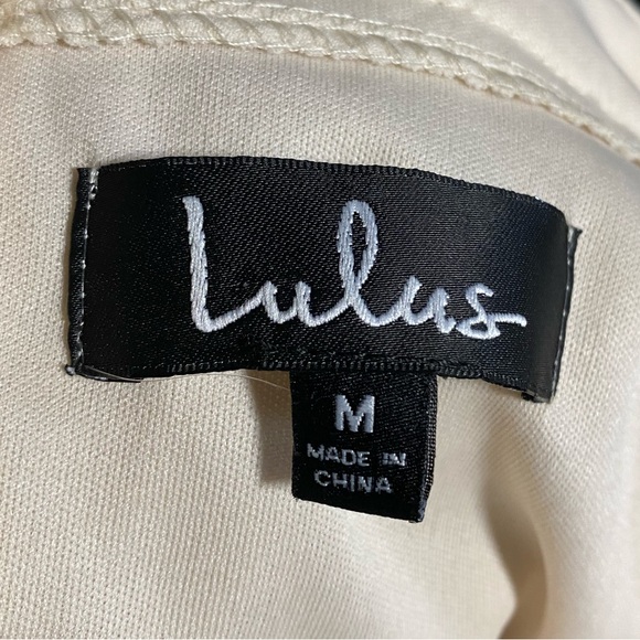 Lulu's Lorenzo Beige Embroidered Maxi Dress Cream Floral Dress Wedding - Picture 6 of 6